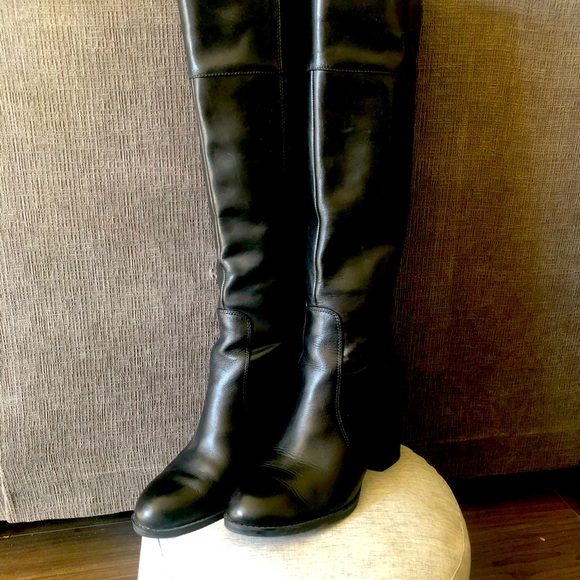 Black knee high leather Nine West Boots. Great used condition. - Picture 1 of 8